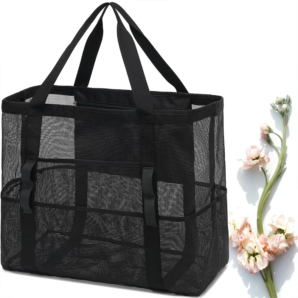 Borsa Da Spiaggia In Rete Per Donna, Grande Borsa Tote Per Piscina Nuoto Viaggi E Vacanze Borsa A Tracolla Leggera E Anti Sabbia Per Lestate~p148431801
