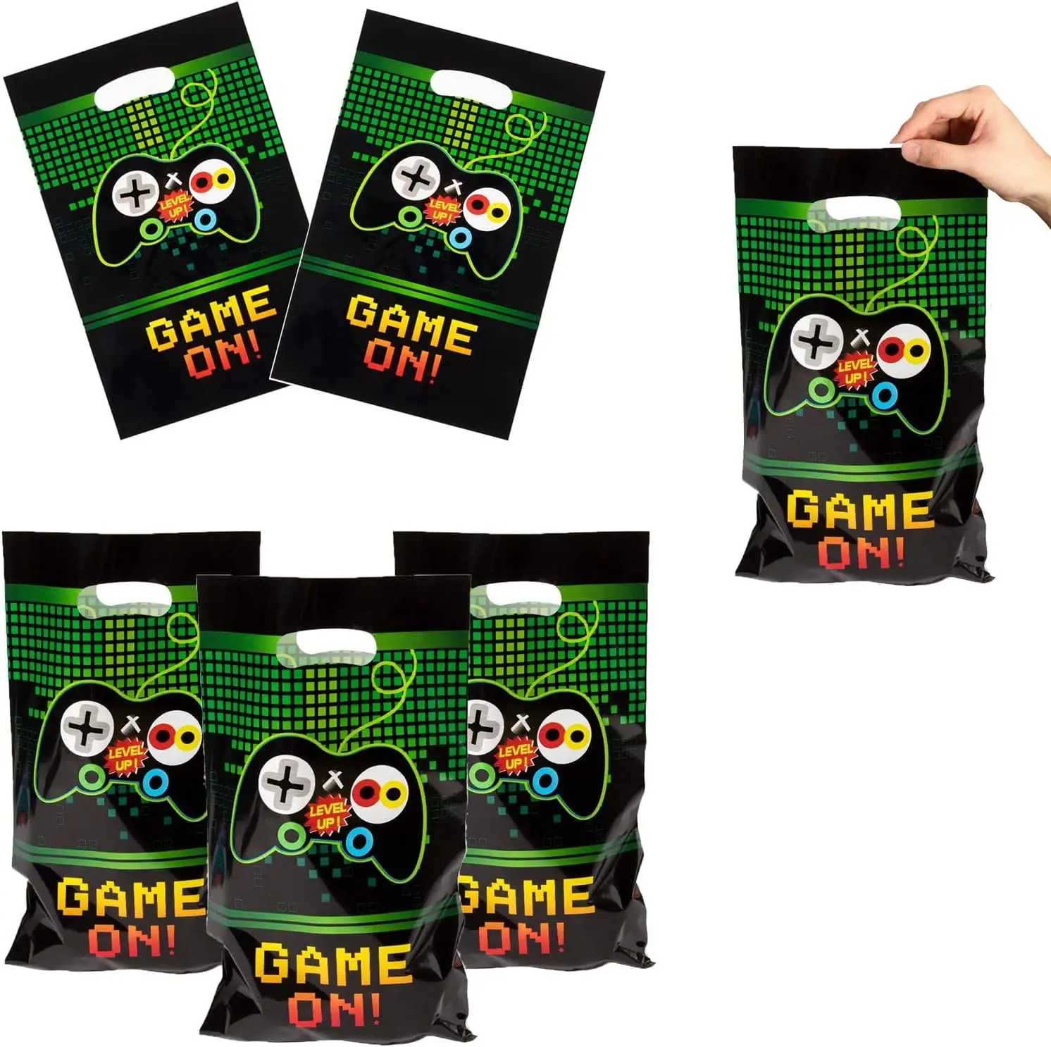 Grüne Geschenktüten für Videospiele, Geburtstagsparty-Dekoration, Spiel auf Goodie-Taschen, Süßigkeitentüte, Babyparty, Kindergeschenke, Partyzubehör – Detail 7