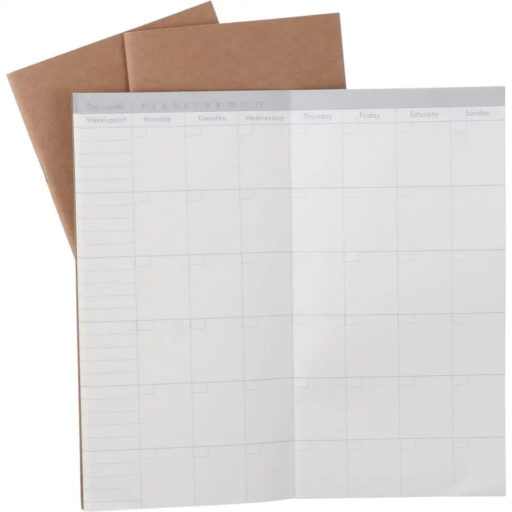 3 Pcaks Monthly Planner Notebook Inserts Weekly Planner Book Calendar Edition Meal Volume Calendar Refills