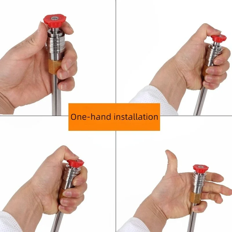 새로운 셀프 잠금식 1/4인치 퀵 커넥트 어댑터, 고압 세척기 건 및 호스 피팅용..