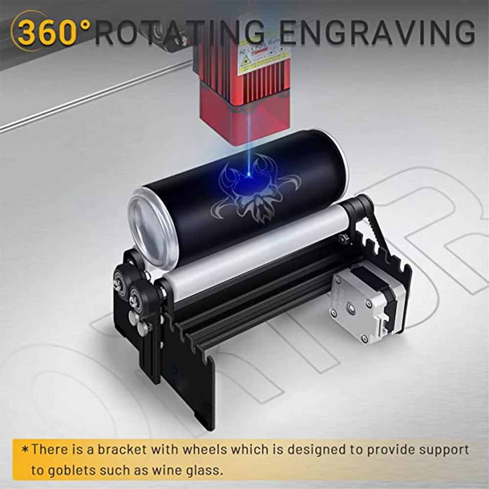 Ortur Laser Rotary Roller 360&deg; Cutter Engraver Y-axis Rotary Module Engraving Cylindrical Objects Cans Laser Cutting Machines