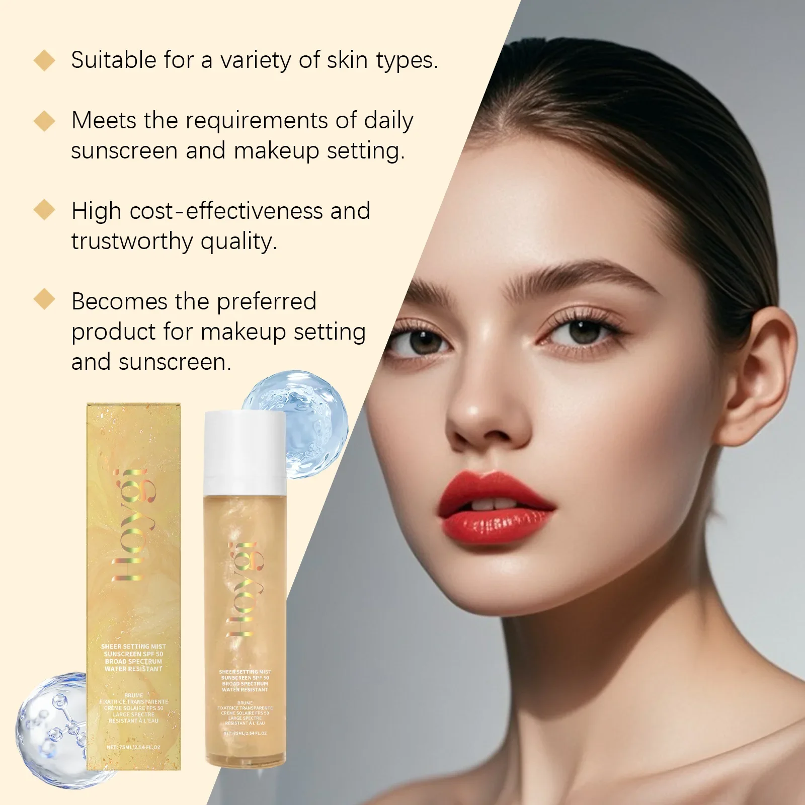 Makeup Finishing Spray UV Protect Oil Control Transfer-Resistant Smudge-Proof Waterproof Makeup Primer Hydrating Setting Spray