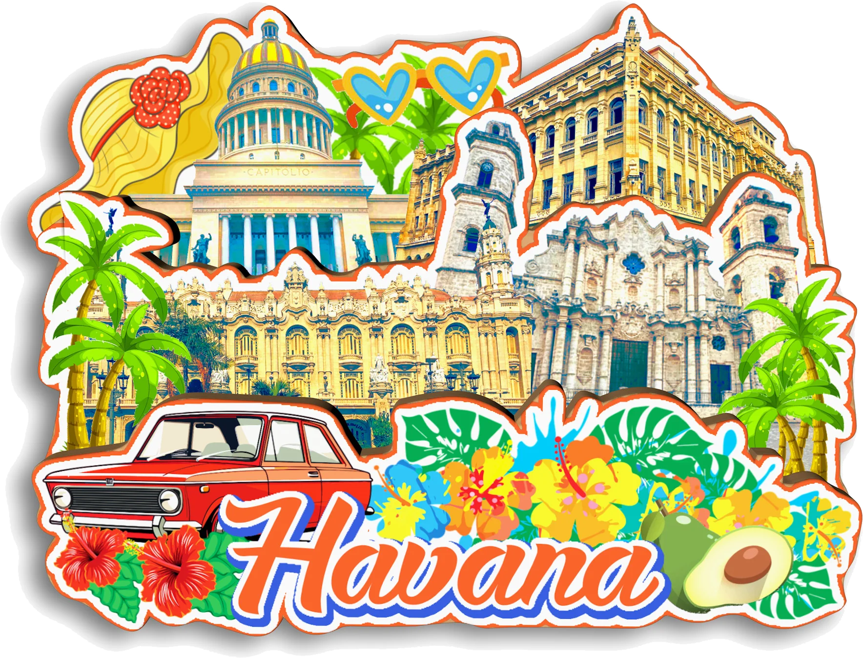 Havana Varadero Santiago Cayo Santa Maria Cuba Fridge Magnet Travel Souvenir Gift Handmade Decorative