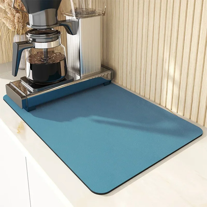Deluxe Absorbent Countertop Dish Mat with Non-Slip Rubber Backing