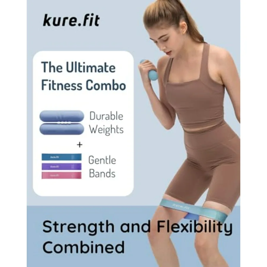 Pink Wrist & Ankle Weights + Blue Hand Weight Bars Bundle Set