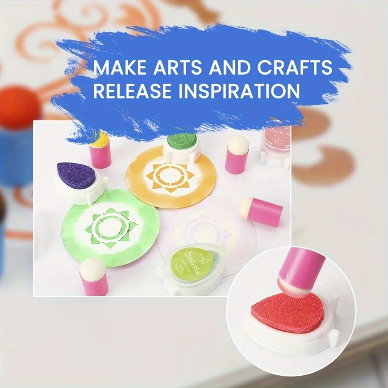 5pcs Finger Sponges Daubers, Finger Painting Sponge Brushes, Finger Painting Drawing Dauber for Painting, Drawing