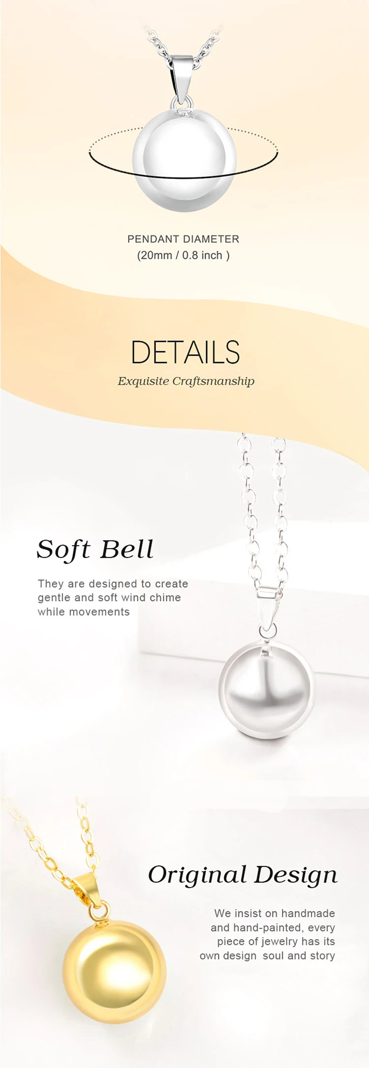 Eudora Harmony Ball Blumen Schwangerschaftsglockenspiel Bola Engel Anrufer Anhänger Halskette Mix Stile Mode Umstandsschmuck für Frauen 38 – Detail 1