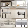 Bar Stools Set of 3, 28 Inches Counter Height Bar Stools with Curved Back, Modern Upholstered Fabric Grey Tall Barstools for 4