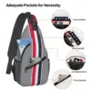 Thom-Stripes Red White Navy TB Sling Chest Bags Crossbody Shoulder Backpack Outdoor Sports Daypacks Fashion Bag 4