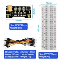 KEYESTUDIO Type-C Power Supply Module+830/400 Holes Breadboard+Jumper Wires for Arduino Breadboard Projects DIY Electronic Kit