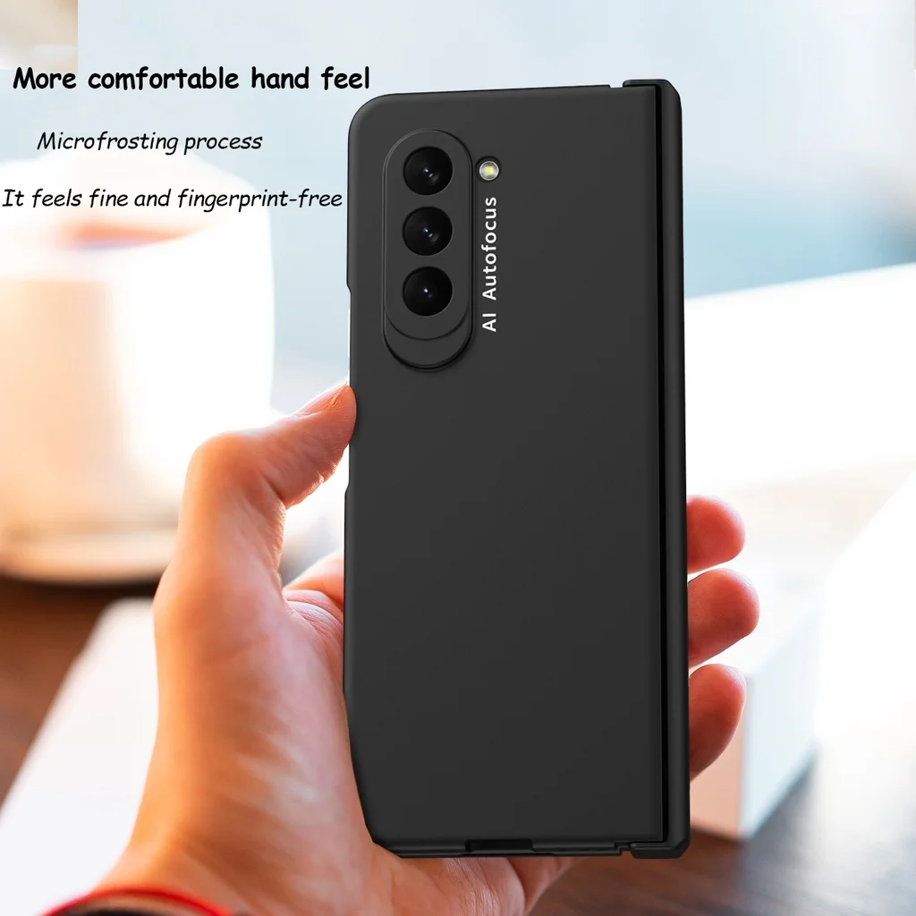 For Samsung Galaxy Z Fold5 Z Fold 4 3 2 5G Gradient Hinge Case Hard Plastic 360 Full Protection Cover with Tempered Glass