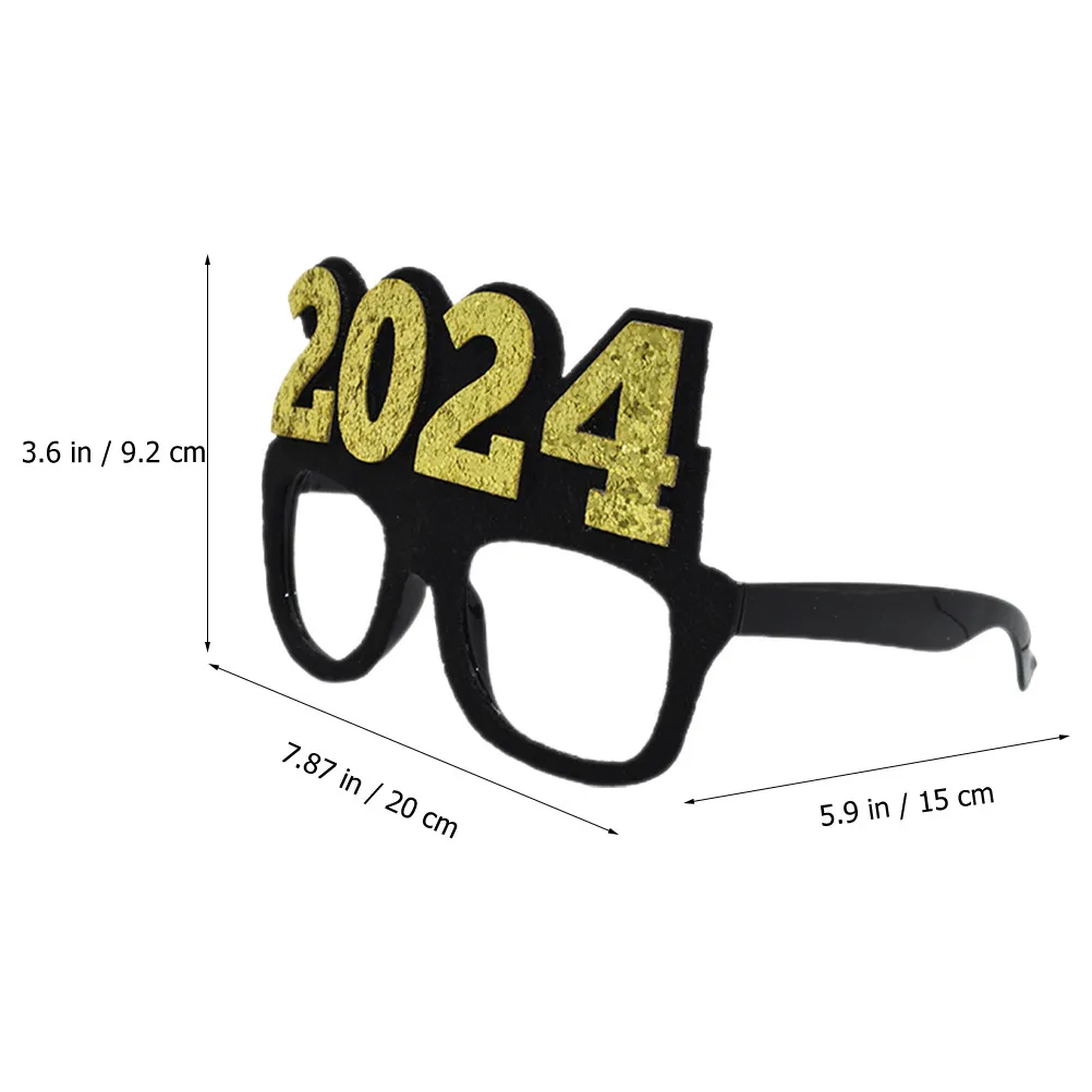 2Pcs 2024 안경 소품 창의적인 새해 파티 안경 장식 공연 사진 파티 용품 새해 안경