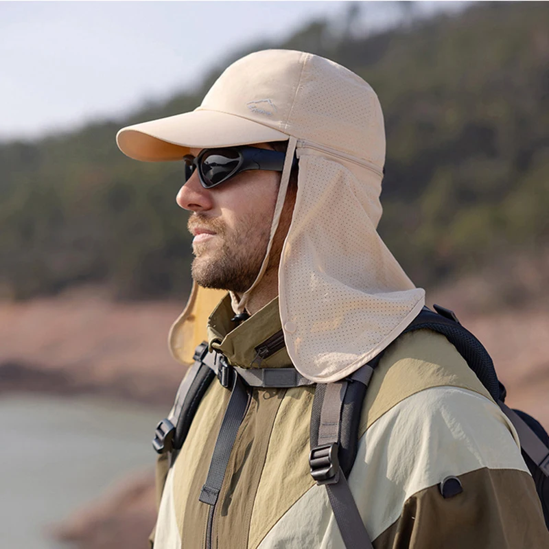 Multifunction Baseball Cap with Neck Flap Men's Summer Anti-UV Sun Hat Women Outdoor Foldable Quick Drying Hiking Fishing Hat 2