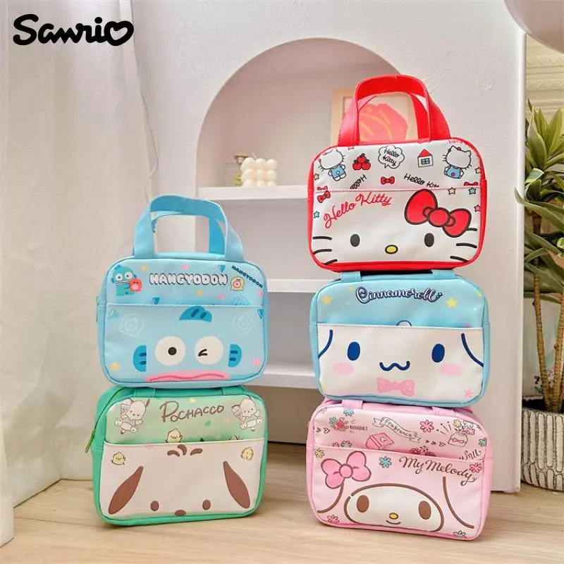 

Sanrio Kawaii Мультфильм бэнто сумка Hello Kitty понравилось Kuromi помпон пурпурная ручная сумка сохраняет тепло модные креативные подарки