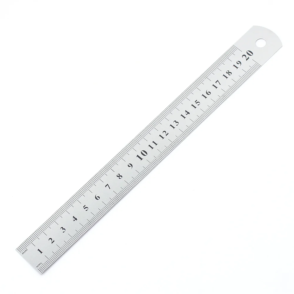 

1PCS 20cm Straight Ruler Precision Stainless Steel Metal Ruler Double-sided Learning Office Stationery