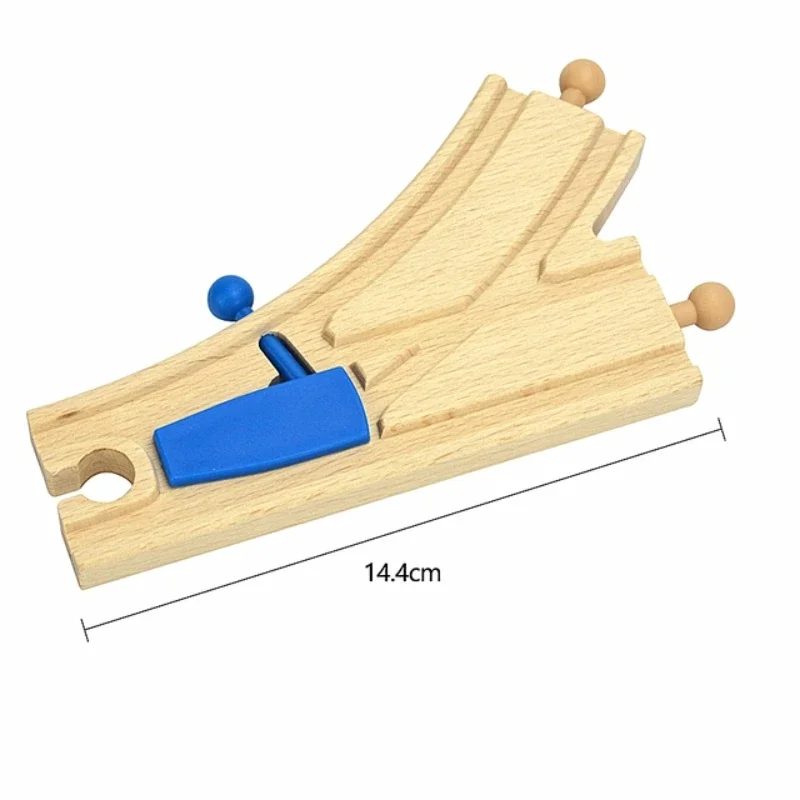 Wooden Train Track Intersection - Star-Shaped Crossroads & Expansion Accessory