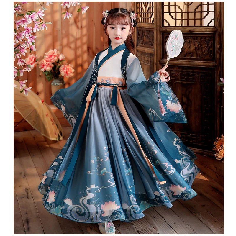 New Chinese Hanfu Dress Imitation Tang and Song Dynasty Fashion Girls' Dress