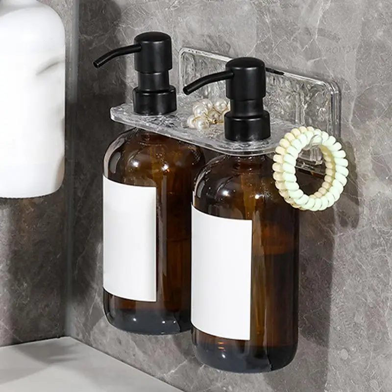 Shower Gel Bottle Rack Hook Shampoo Dispenser Holder Shampoo And Conditioner Bottle No Drilling Shower Gel Dispenser Rack Wall
