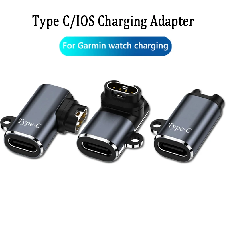 

Адаптер для зарядного устройства типа C/IOS для Garmin Fenix 7/7S/7X/6/6S/6X/5/5S/5X/CAME 2 Forerunner 745 945, конвертер для зарядки часов