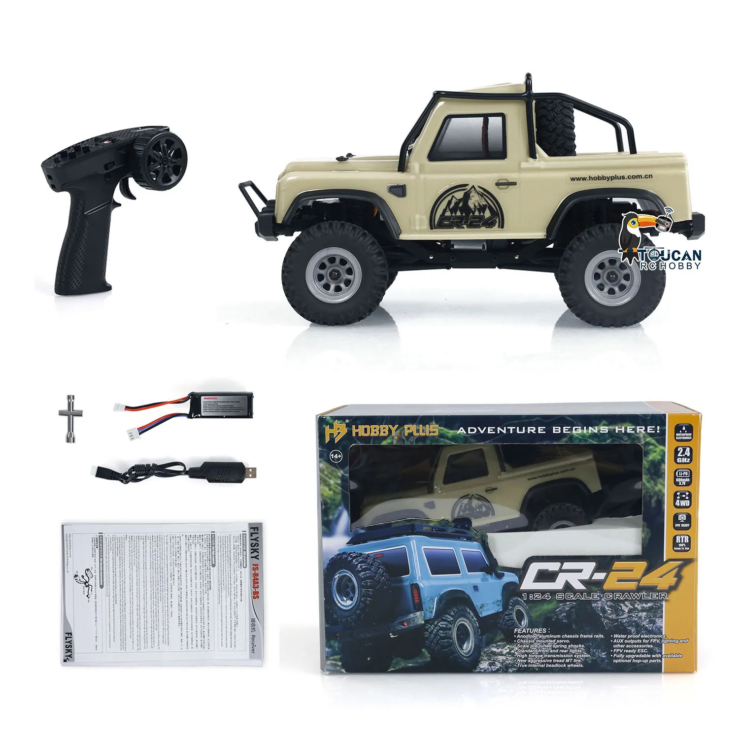 Hobby Plus RTR 1/24 Scale RC 4WD Crawler 4x4 Mini Off-road Vehicles Remote Control Climbing Crawler Car Model Toys TH24009 4