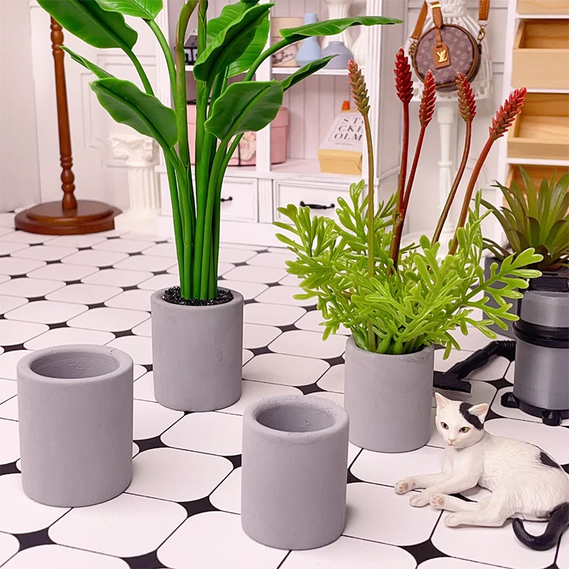

Doll House Mini Flower Pot Green Plant Pot Mini Empty Vase Garden Home Model Decoration Toy Doll House Accessories