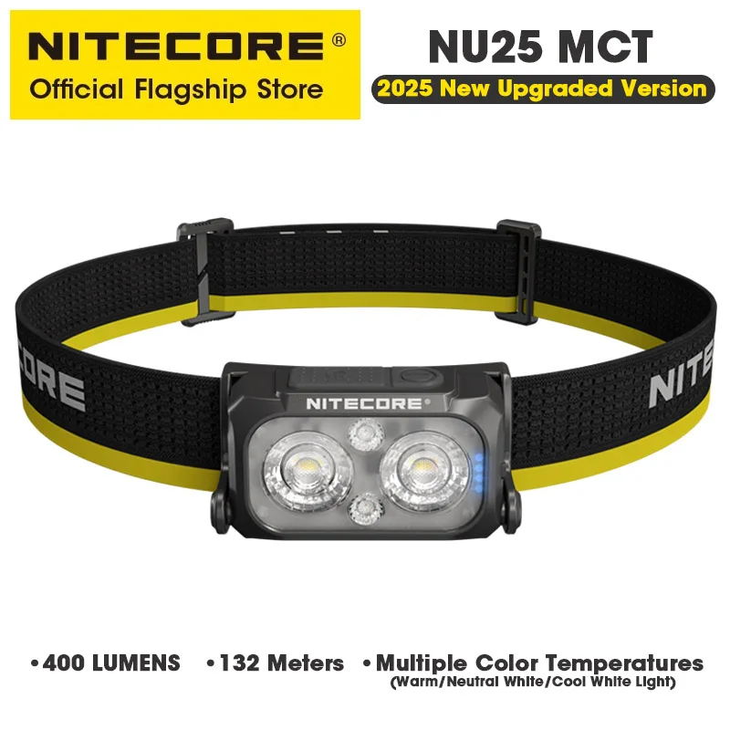 Lampe Frontale Nitecore NU25 - 400 Lumens - Rechargeable - Rouge - Neuve