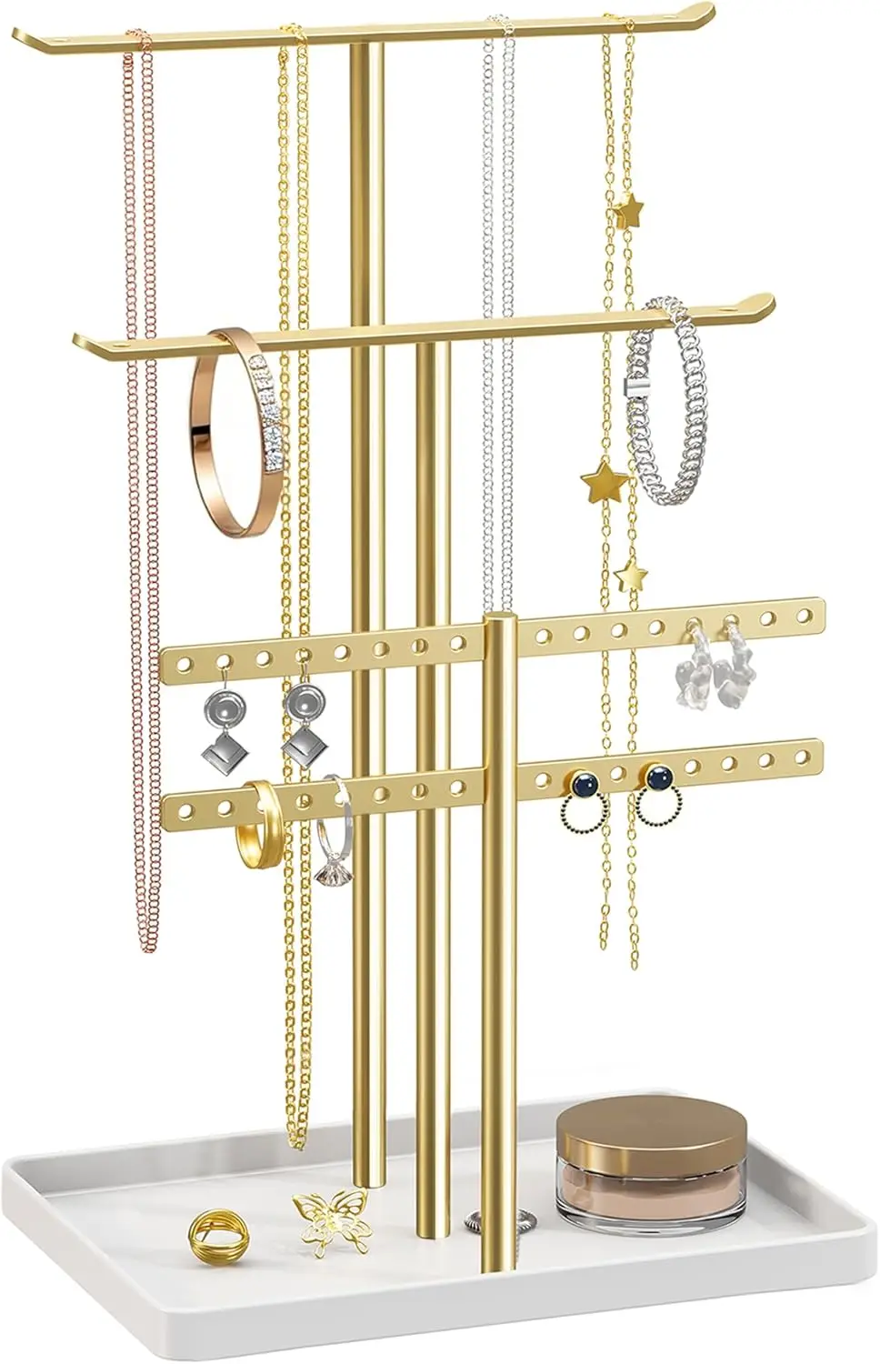 Supports pour boucles d'oreilles - grands crochets en acier inoxydable doré - lot de 10 - Un grand marché