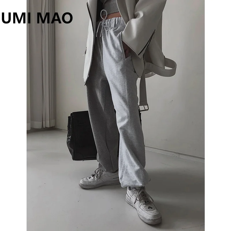 

UMI MAO Yamamoto Dark Pants Solid Color Splice Korean Version Small Feet Loose Relaxed Pants Long Pant Couple Men Trousers Y2K