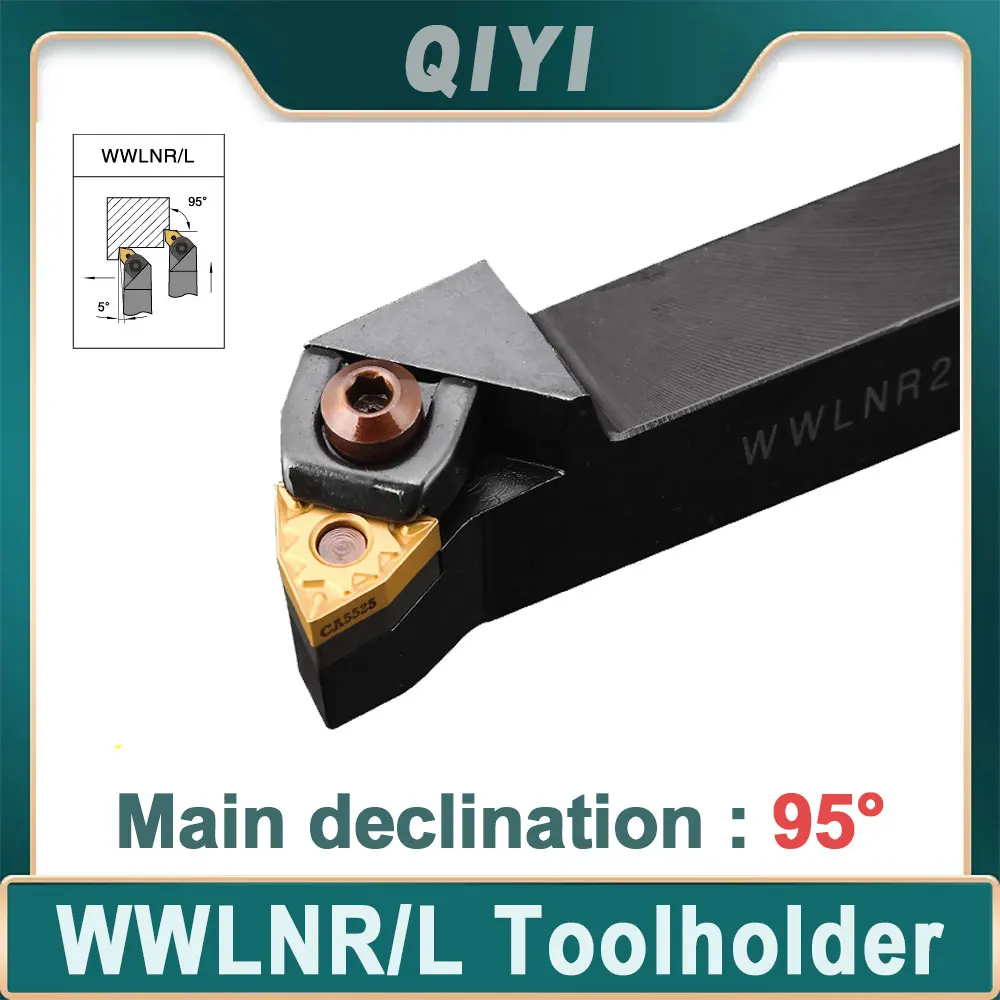 

1pc WWLNR2020 WWLNR2525 WWLNR3232 External Turning Tool Holder WNMG Carbide Inserts WWLNR Lathe Bar CNC Cutting Tools Set