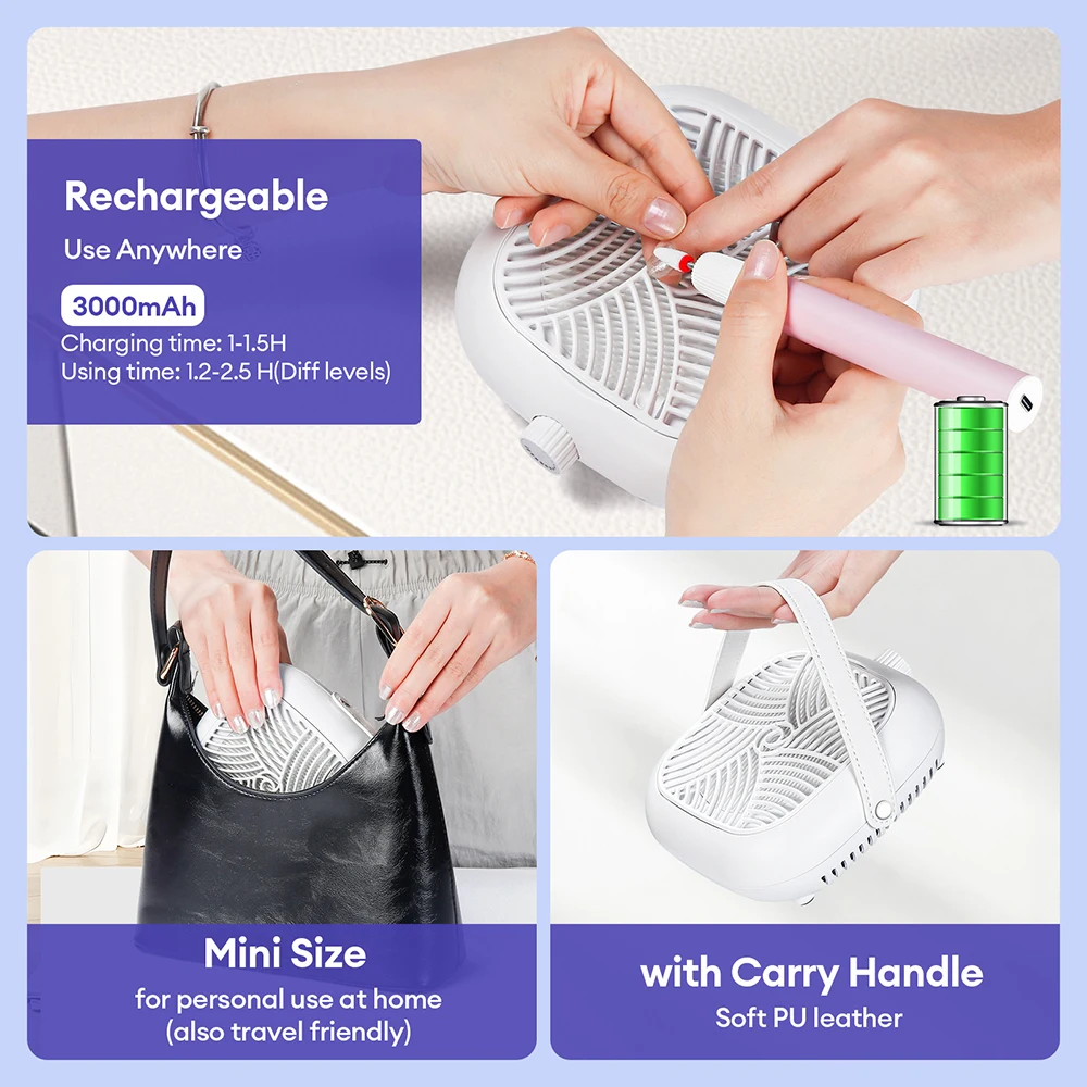 Powerful Nails Dust Extractor Nail Art Manicure Equipment Adjustable Speed Nail Dust Vacuum Collector Vacuum Cleaner And Filter