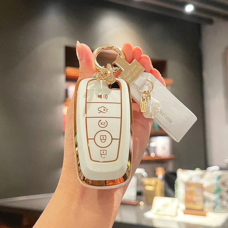 

Чехол из ТПУ с 5 кнопками для Ford Mustang Fusion Raptor F250 F350 F450 F550 Edge Explorer 2022 Bronco Sport