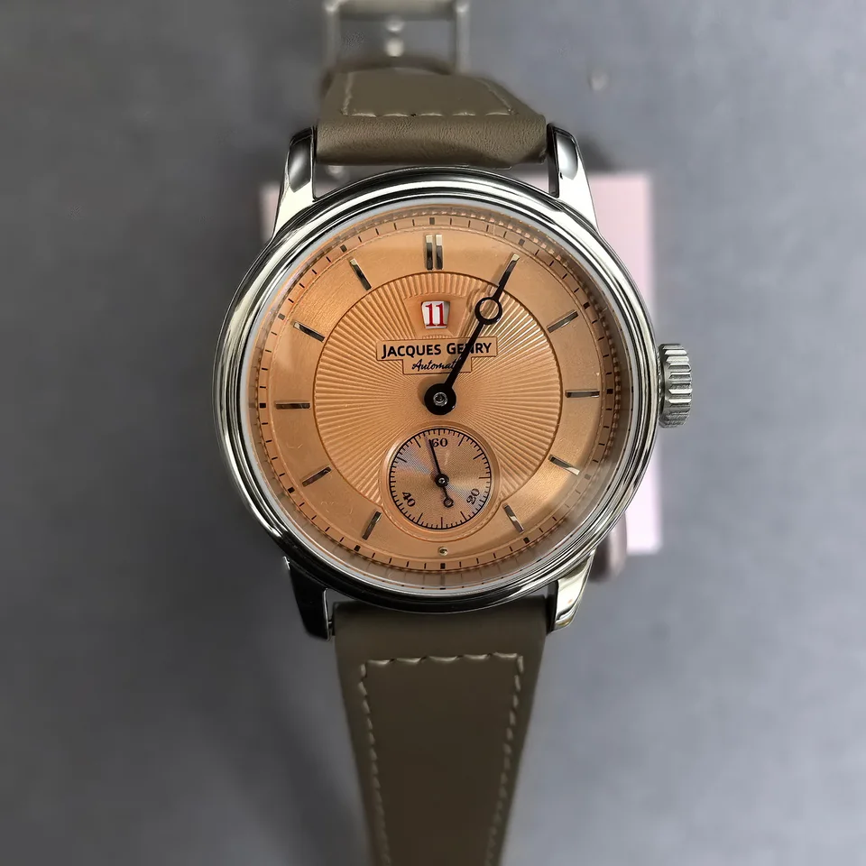 JACQUES GENRY Men Automatic Watch 38mm Jump Hour Mechanical