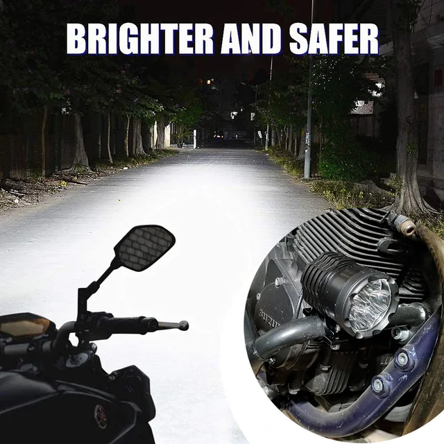 Faros auxiliares para motocicleta, lámpara LED adicional de, 12V y 24V, luces antiniebla para conducción de bicicleta y coche faros antiniebla para moto faros led para moto faros delanteros Electricidad - Imagen 5