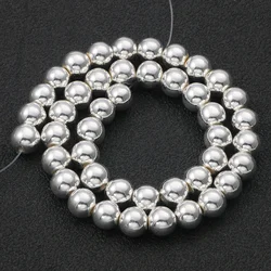 Elegant Silver - Gold Hematite Natural Stone Beads for DIY Jewelry and Accessories, 15'' Strand, 2 - 10mm (Silver Plated)
