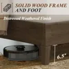 Wood Platform Bed Frame Queen Size Upholstered Tufted Headboard/Solid Wood Beds No Box Spring Needed, Bed Frame Queen 5