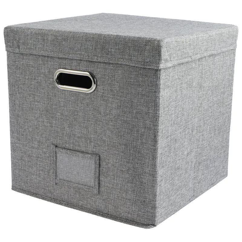 13 Inch Foldable Organizer Large Capacity Vinyl Record Storage Box with Lid Cotton Linen Home Closet Multi-functional Organizer - Image 7