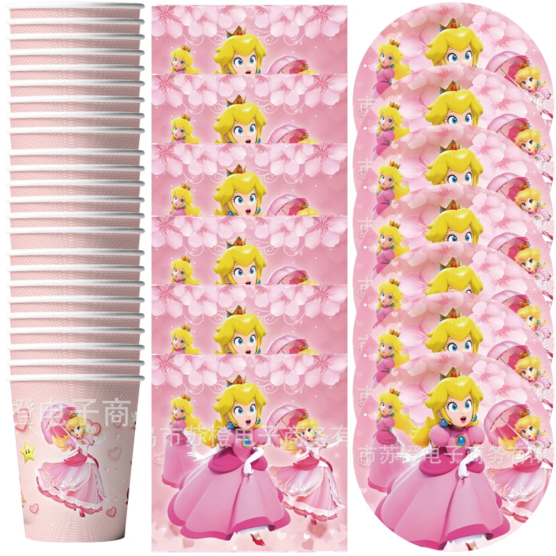 

60pcs/lot Kids Favors Super Princess Theme Cups Dishes Happy Birthday Party Baby Shower Plates Decorate Napkins Tableware Set