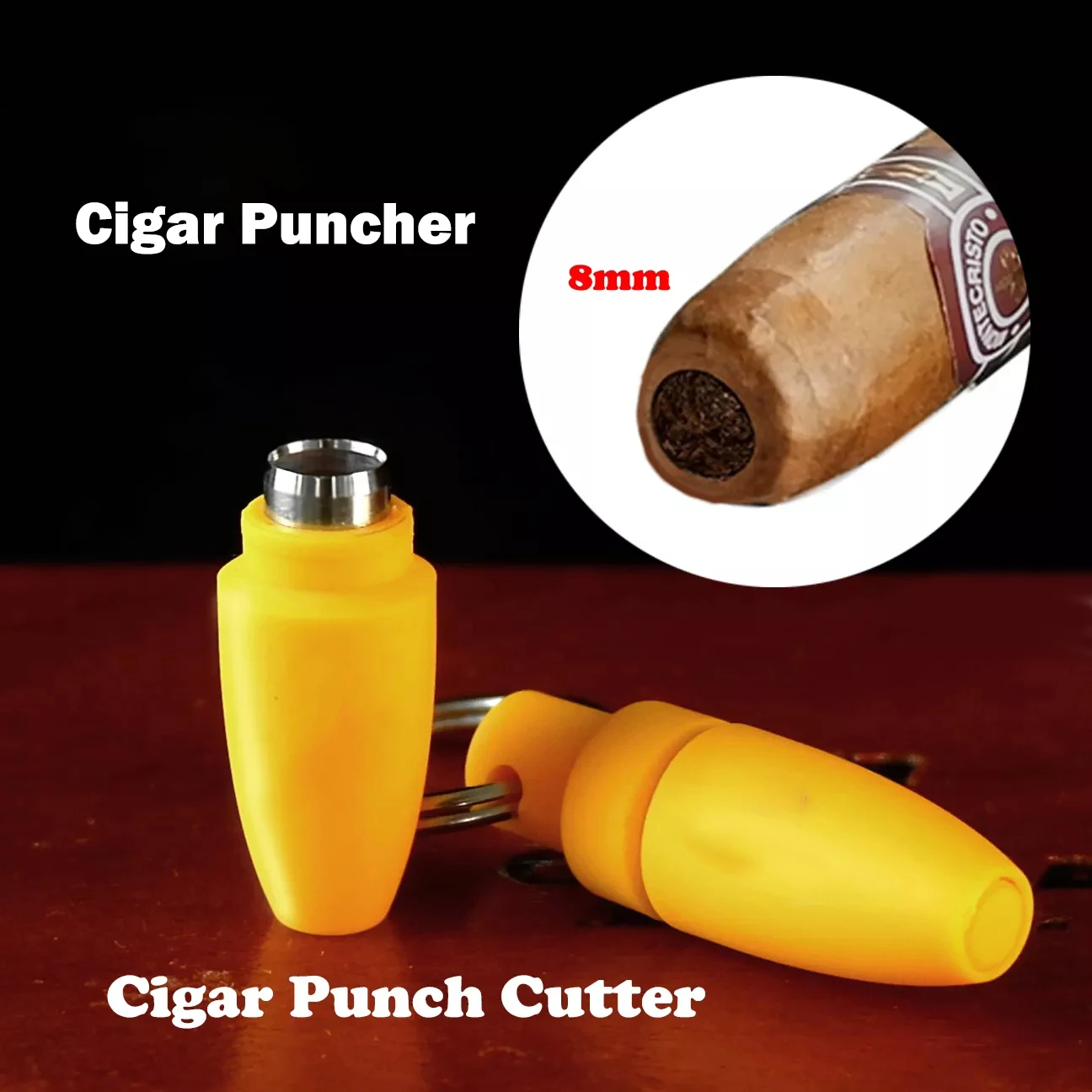 With Key Ring Clip Rubber Portable Cigar Puncher Accessories Blade