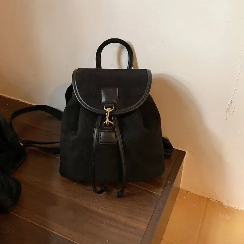 Vintage Velvet Backpack Women 2025 Fashion Casual Backpack
