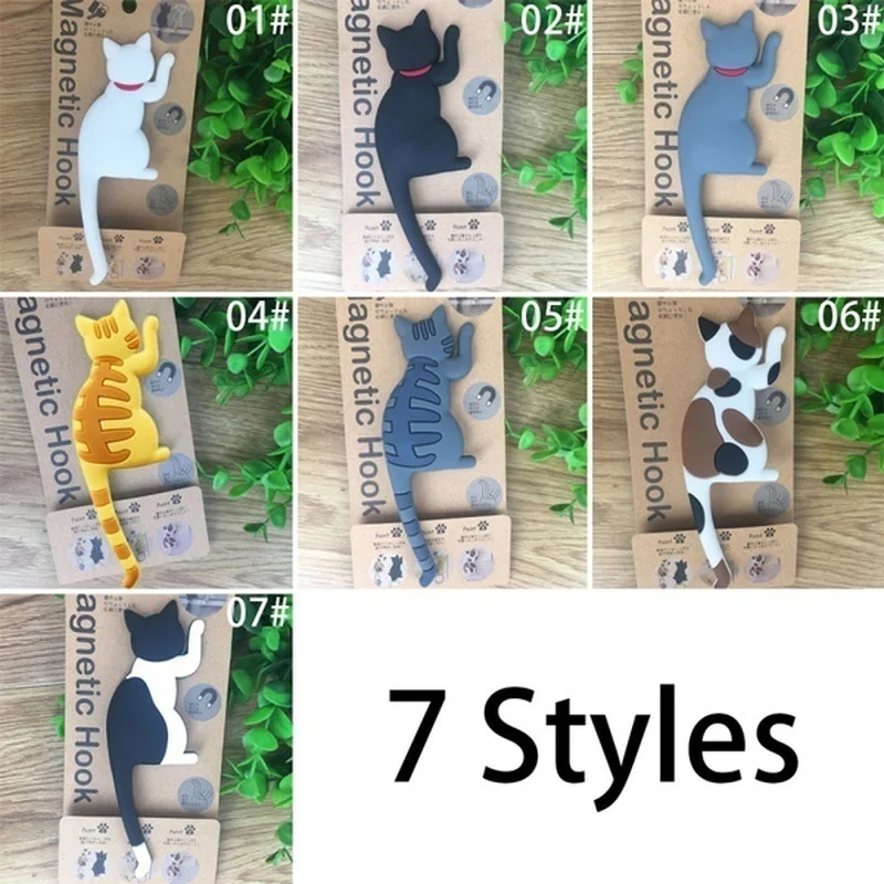 Fashion Cute Creative Multifunction Cat Magnetic Wall Mount Hook Refrigerator Sticker Fridge Magnet Decor Hanger Holder Hook magnetic fridge magnets,magnetic sticker,magnetic fridge stickers,refrigerator decor