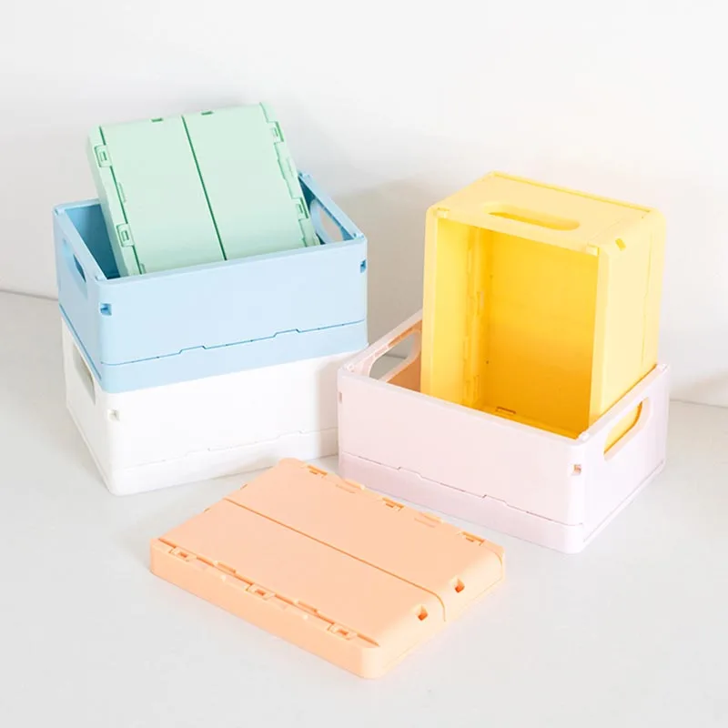 Folding Storage Boxes Basket Household Clutter Box Home Desktop Organizer Foldable Multi-functional Plastic Box Makeup Organizer - 2