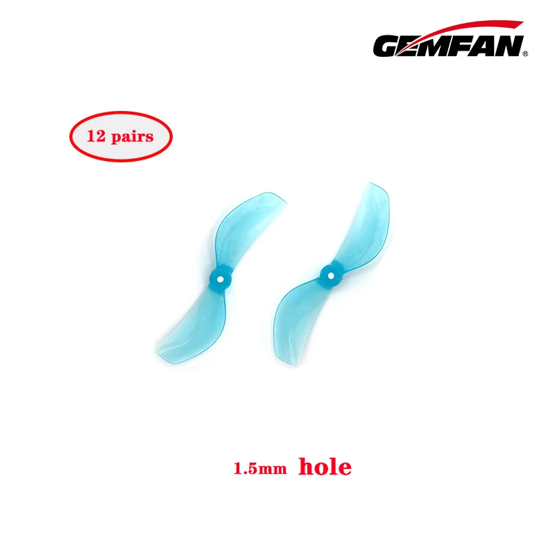 Hélices Gemfan 45mm De PC 2 Aspas Para Tinywhoop – Montaje T 1/1.5mm, Pack De 16 (8CW+8CCW)