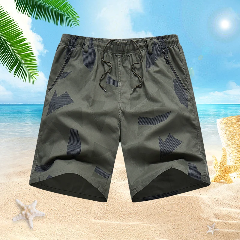 Men's Casual Shorts Pants Quick Dry Beach Shorts Y2K Fashion Zipper Pocket Swimsuit Relaxed Fit Drawstring  Jogger Shorts