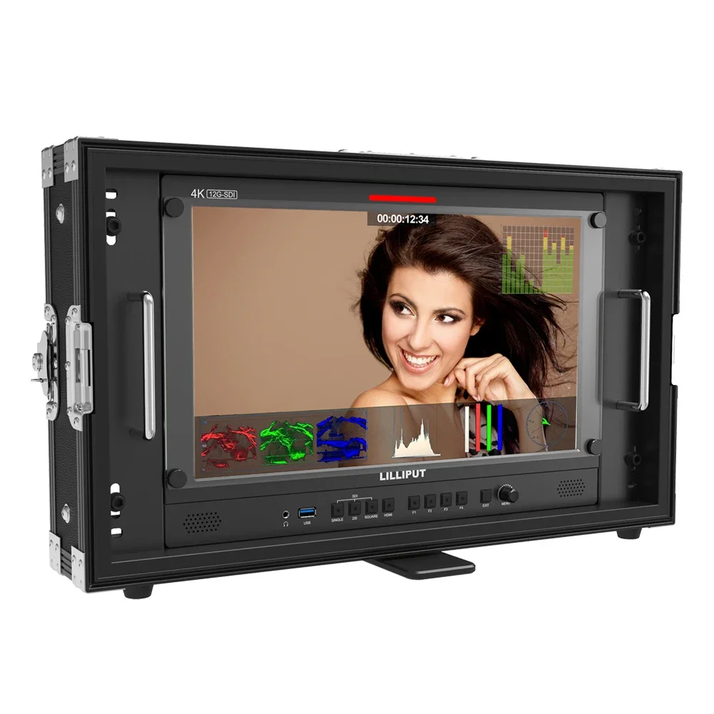 Lilliput Q15 HDR 3D-LUT 15.6 Inch 4K HDMI In Out 12G-SDI Broadcast Studio Monitor 12G-SFP Fiber Optic Input Connection