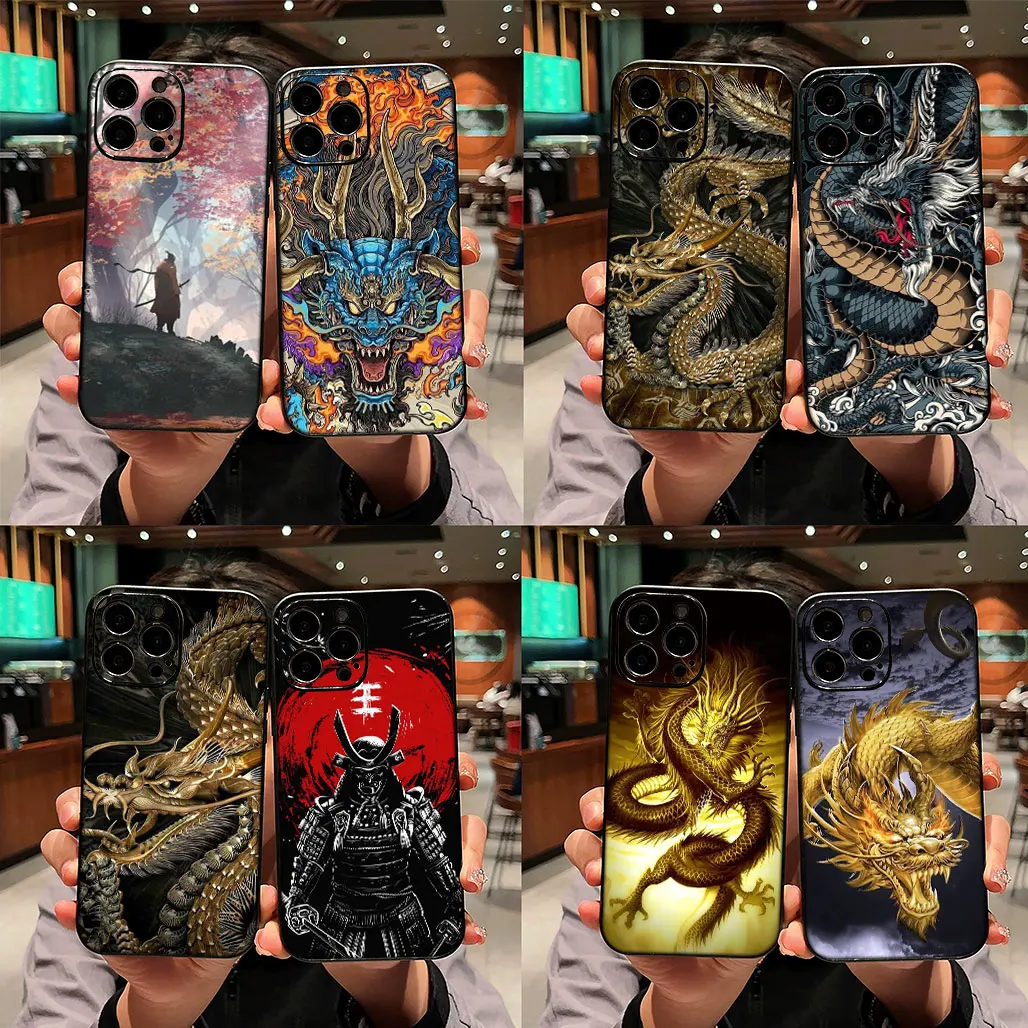 Samurai Skeleton & Dragon Phone Cover Case