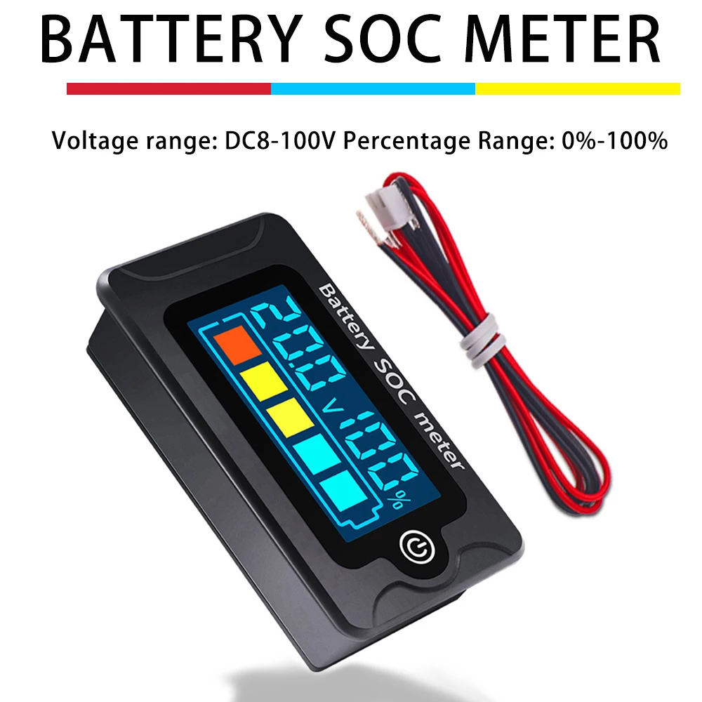 

PZEM-009 12V 24V 36V 48V 60V 72V Waterproof LCD Display Lithium Battery Capacity SOC Tester Customized Voltage Meter 8-100V