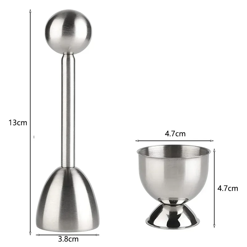 Stainless Steel Egg Topper Shell Opener Egg Cutter Cracker Metal Cups Stand Holders Soft Hard Boiled Eggs Kitchen Tools egg shell opener egg opener egg cups holder