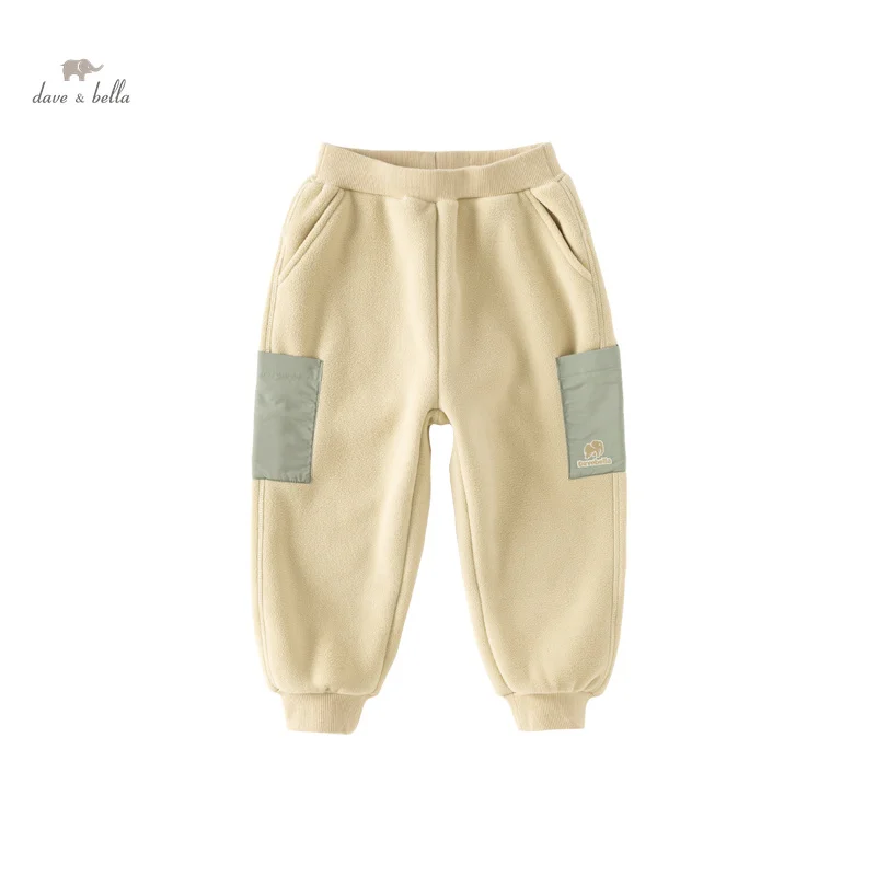 

Детские штаны Dave Bella, новинка 2023, Зимние Повседневные плюшевые штаны для мальчиков, модные крутые Свободные флисовые удобные уличные спортивные DK4238045