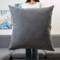 Large Square Pillowcase Coffee Sofa Back Huge Cushion Cover Washable Living Room Bedroom Pillow Cases Solid Color 55/60/70/80CM 1