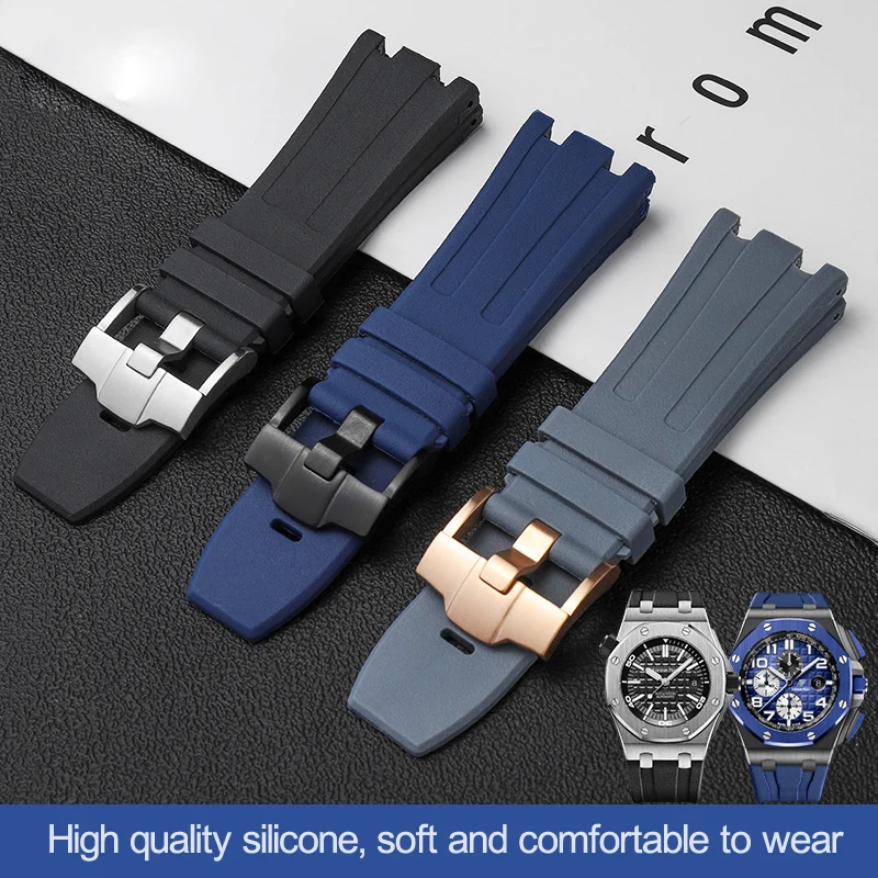 44MM AUDEMARS PIGUET Royal Oak Offshore Black Rubber Watch Strap EUR 119,49 - IT - Foto 2